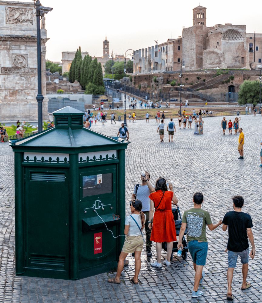 Una casa dell'acqua nella città di Roma