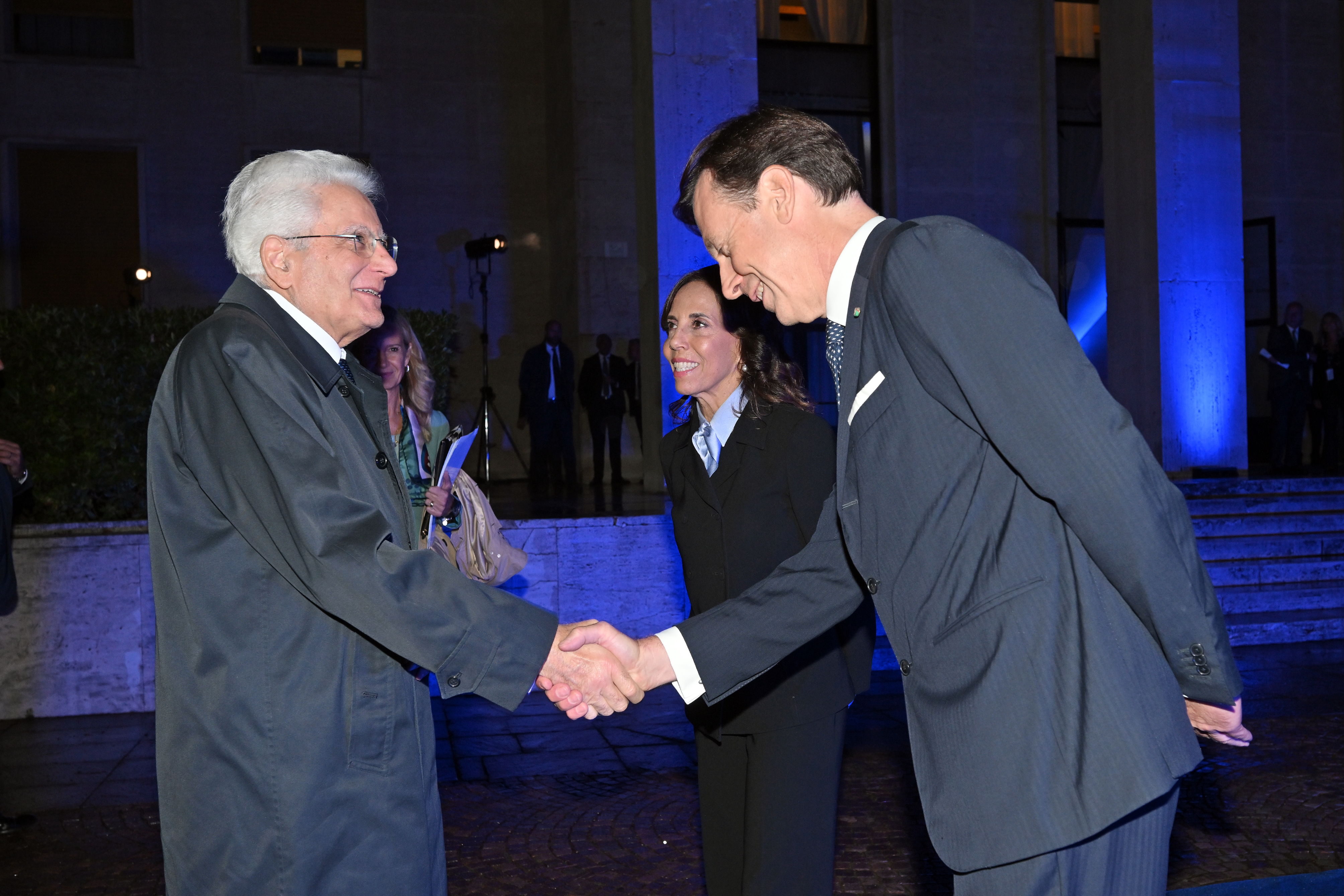 President Mattarella shakes hands with Acea Palermo CEO