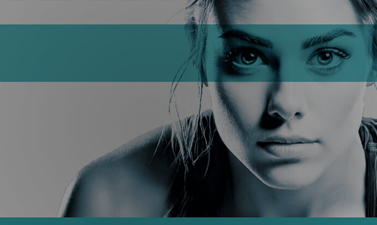 face of a girl in sportswear