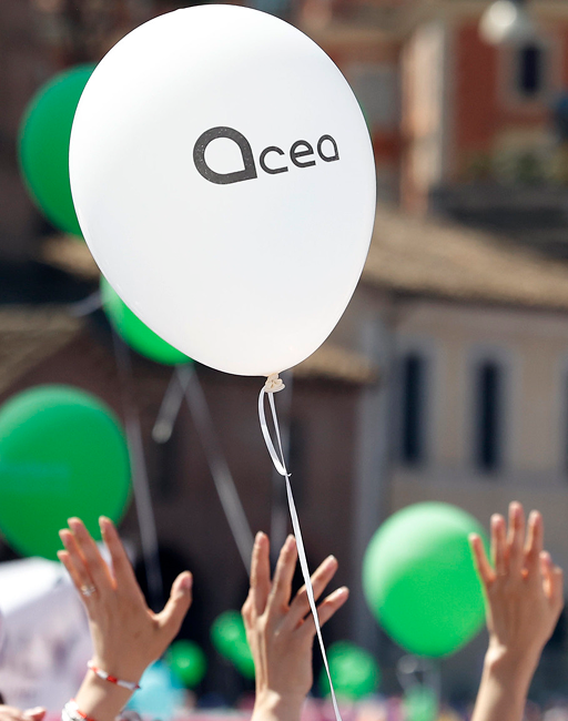 Palloncino bianco con logo Acea