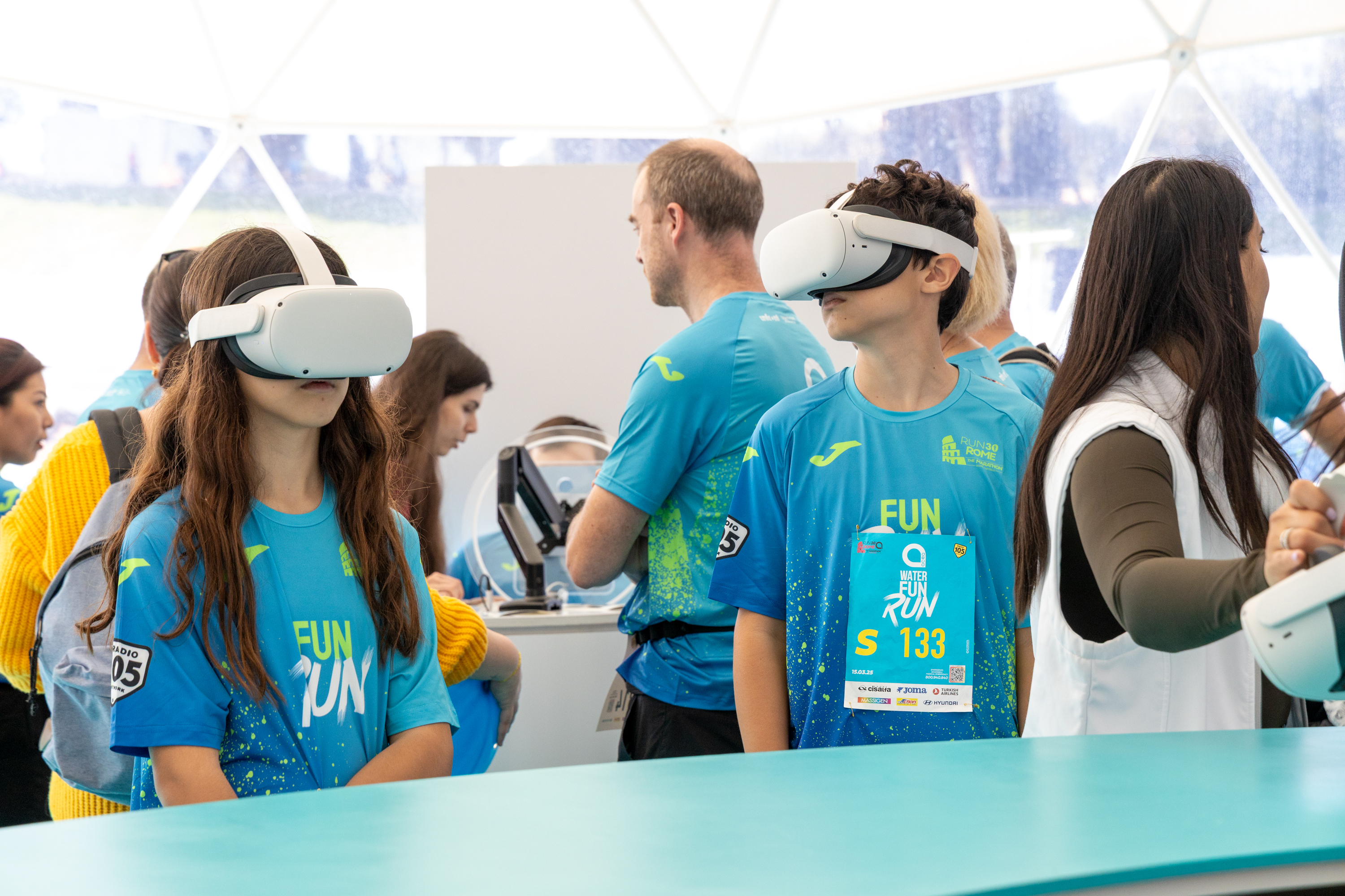 some young participants wearing augmented reality displays