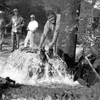 Immagine d'epoca del ponte delle sorgenti fiume Le Capore