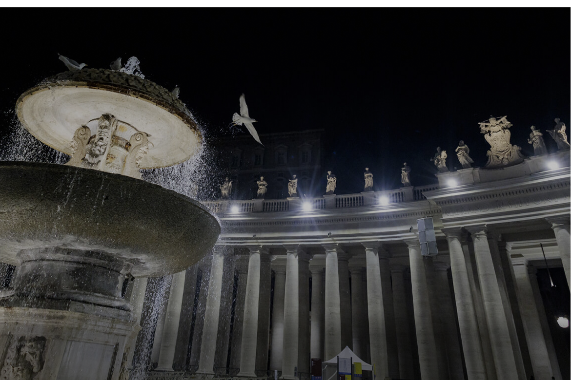 Illuminated Vatican Colonnade